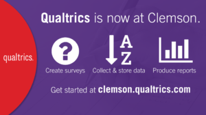 CCIT is proud to announce that the Qualtrics online survey tool is now available at clemson.qualtrics.com to all Clemson University faculty, staff, and students, for Clemson-related projects.