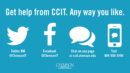You can now get help from CCIT through texting, Twitter, Facebook and web chat.